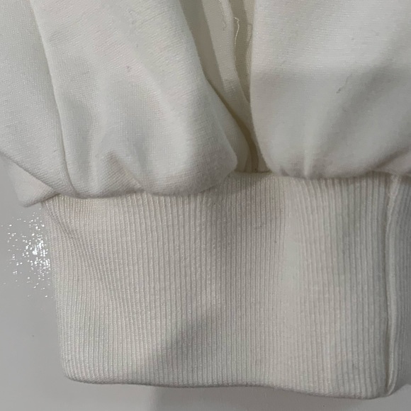 Prada White Cotton Jogger Pants Women’s Large Grey Side Stripe Emblem wom size L - Picture 15 of 15